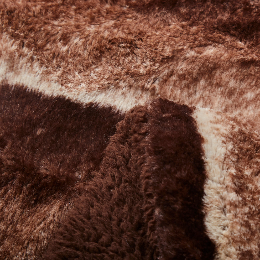 Tache Golden Faux Fur Sherpa Throw Blanket, 63"x87"