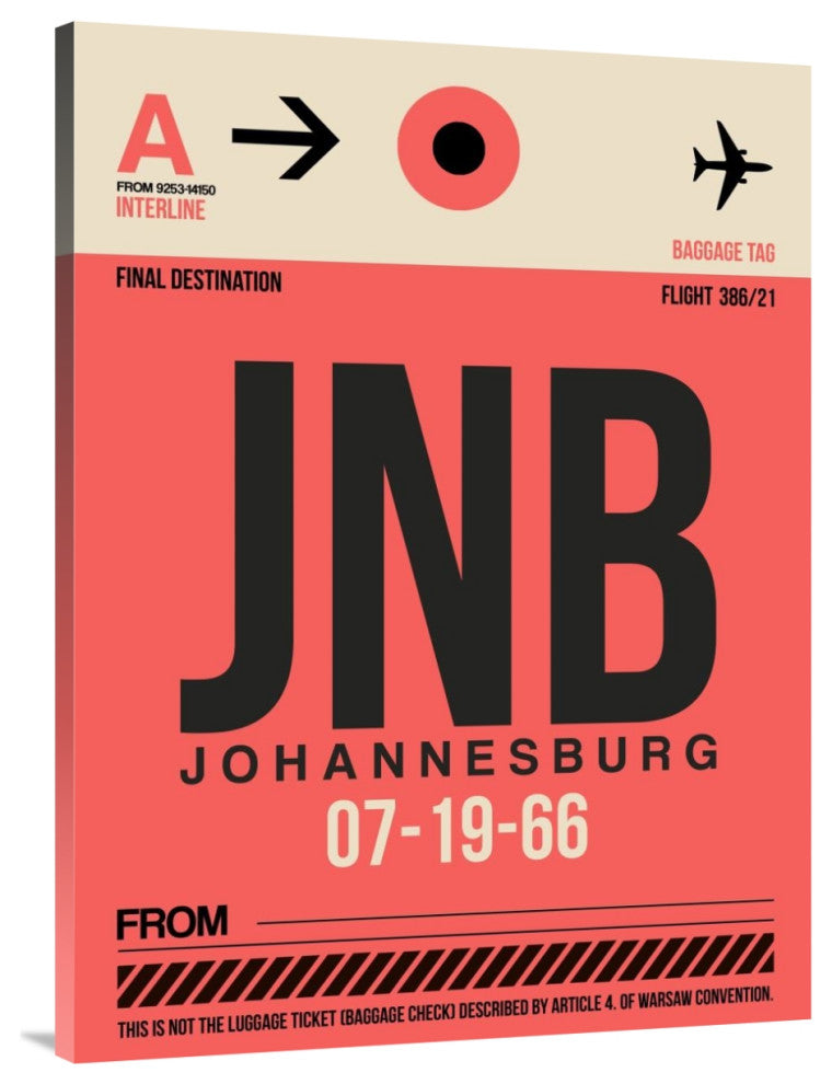 "JNB Johannesburg Luggage Tag 2" Fine Art Print