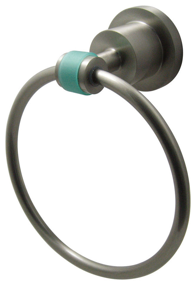 BA8214SNDGL Green Eden 6-inch Towel Ring With Neoprene Sleeve, Satin Nickel