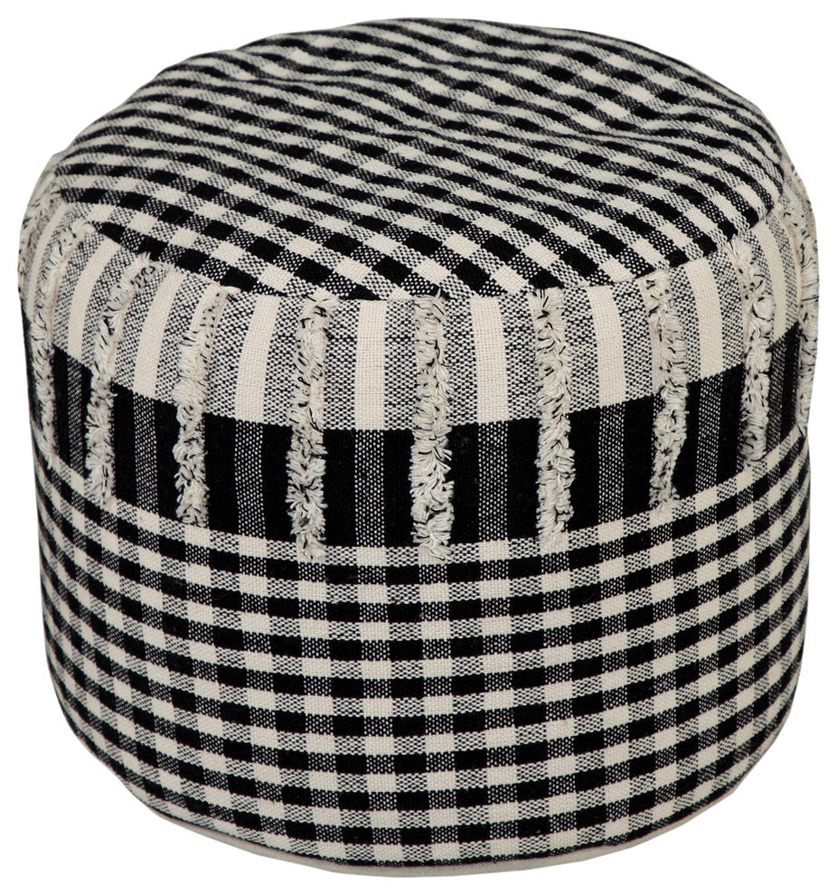 Posh Checkered Pouf