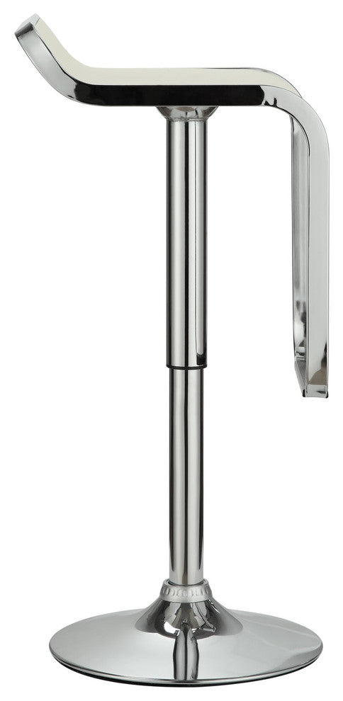 Modern Contemporary Dining Kitchen Vinyl Bar Stool White