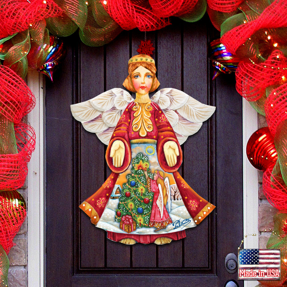 Christmas Tree Angel Door Hanger