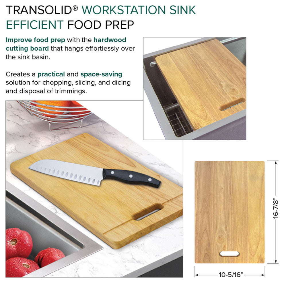 Transolid KWSST332210 Kitchen Workstation, 3 Faucet Holes