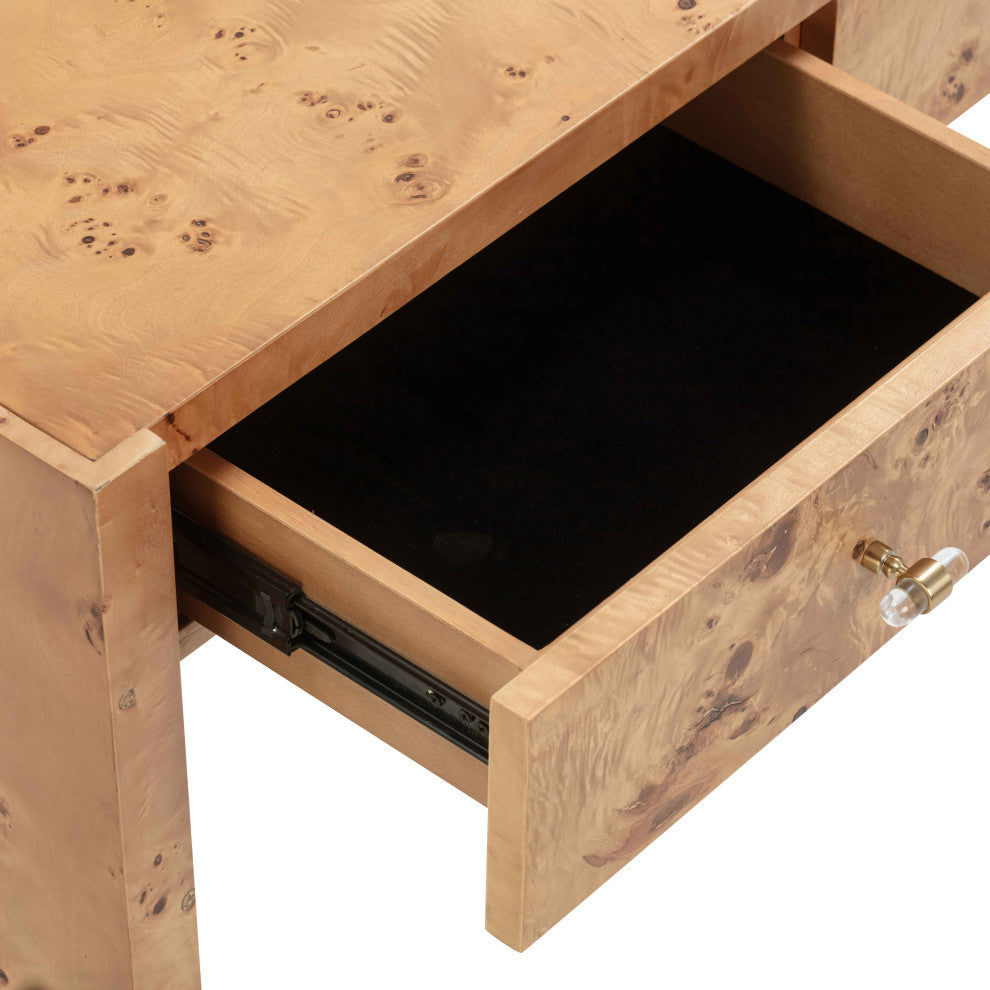Brandyss Burl Console Table, Honey Burl