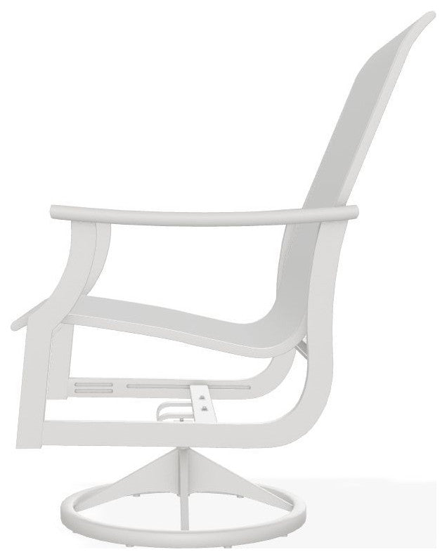 St. Catherine Sling Outdoor Swivel Rocker, White/Snow