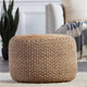 Jaipur Living Kealani Trellis Gray/ Beige Cylinder Pouf
