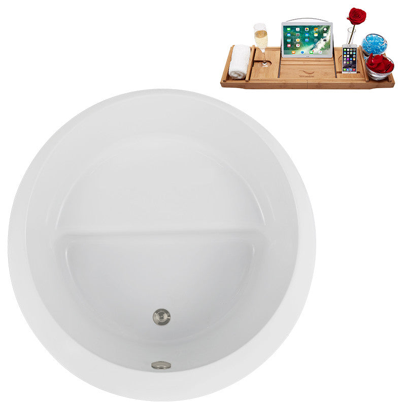 43" Streamline N3780BNK Soaking Freestanding Tub and Tray With Internal Drain