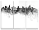 "Sao Paulo Skyline" Glossy Metal Wall Art, 3 Panels, 36"x28"