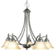 Anson Chandelier, Greystone, 5l - 26"d X 23.5"h, Downward