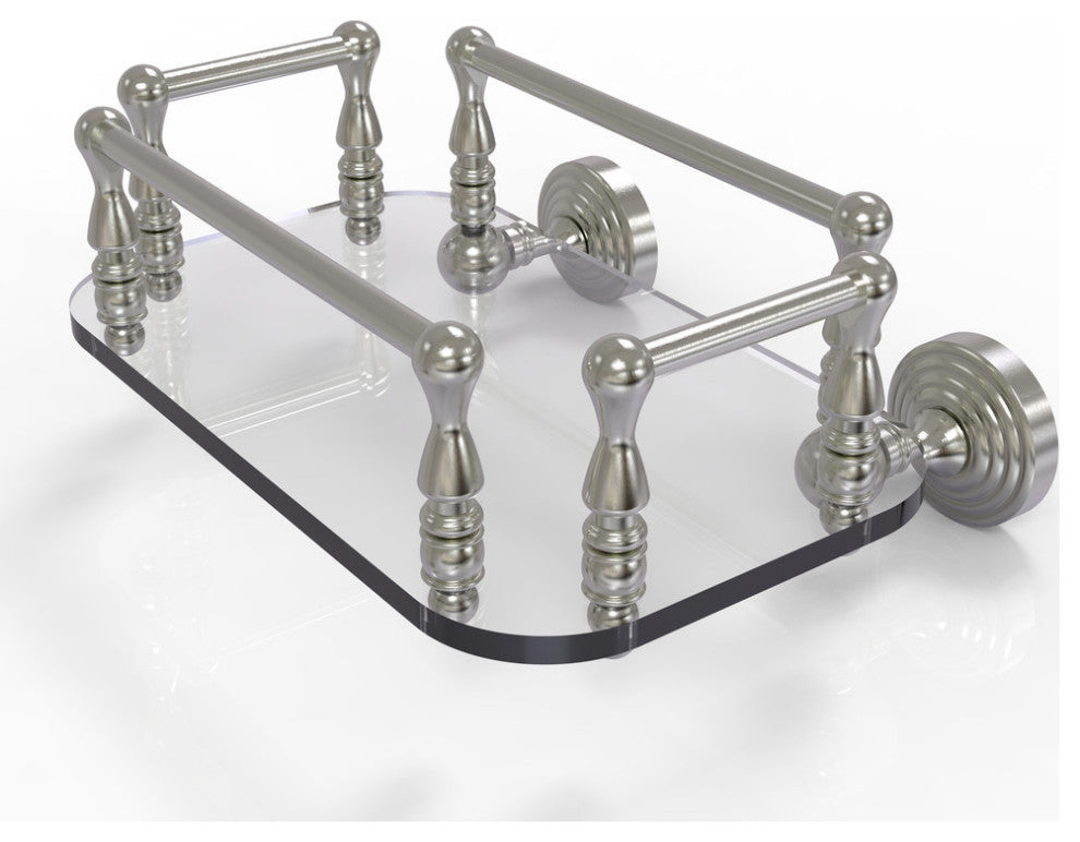 Waverly Place Wall-Mount Glass Guest Towel Tray, Satin Nickel