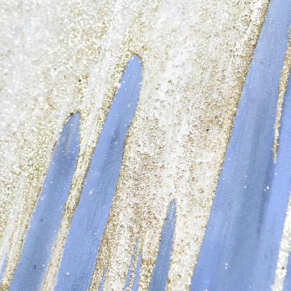 Snowy Drip 1 Textured Metallic Hand Painted Framed Wall Art by Martin Edwards