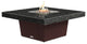 Square Fire Pit Table, 48x48, Chat Height, Natural Gas, Black Pearl Granite Top