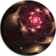 Sparkling Dark Fractal Flower Digital, Floral Disc Metal Artwork, 23"