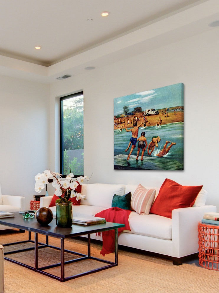 "Ice Cream Truck at the Beach" Print on Canvas by Stevan Dohanos