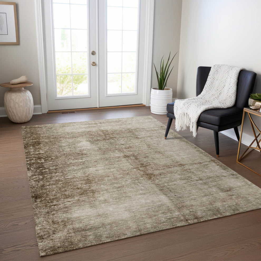 Machine Washable Indoor/Outdoor Chantille ACN1884 Beige 8' x 10' Rug