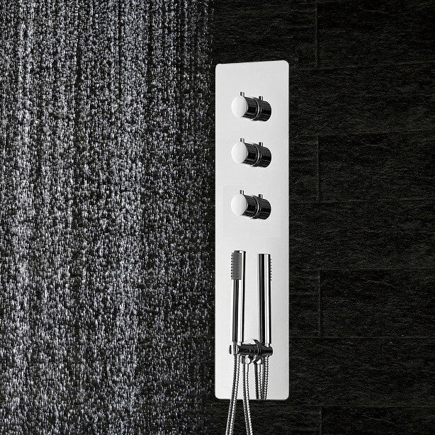 5-Function Shower Set, Thermostatic Mixer, LED Ceiling Shower Head