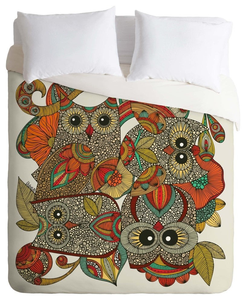 Deny Designs Valentina Ramos 4 Owls Duvet Cover - Lightweight