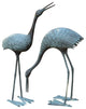 Stately Garden Cranes, Cast Aluminum Sculpture Set of 2
