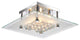 Lucia Square Chrome and Crystal Flush Mount 4-light Chandelier