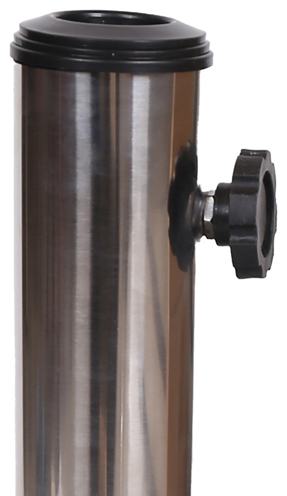 Howard Outdoor Square Granite Umbrella Holder, Gray and Silver