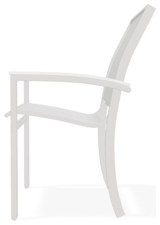 Bazza Sling Stackable Outdoor Dining Chair, White/Snow