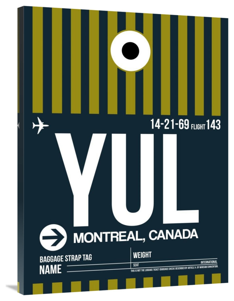 "YUL Montreal Luggage Tag 1" Fine Art Print