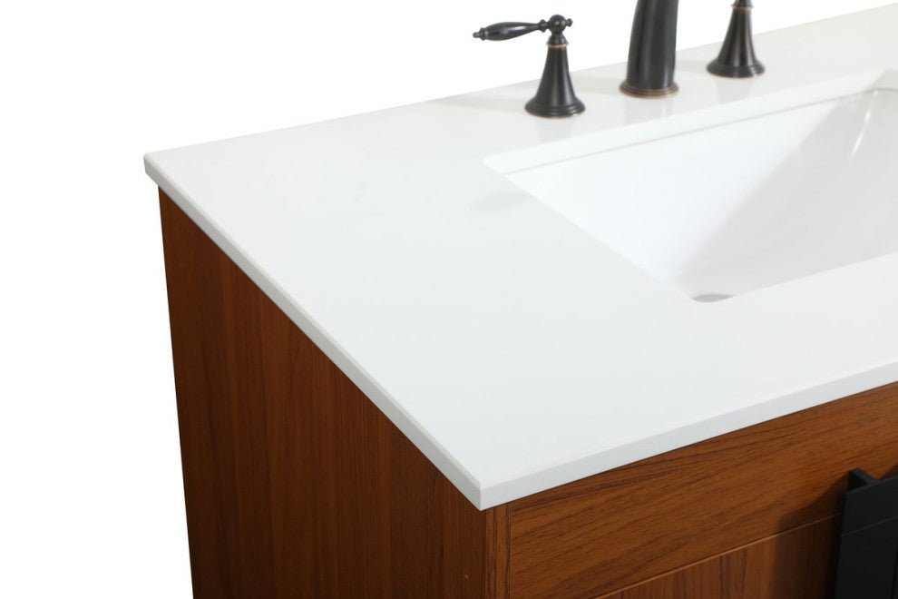 Home Living 22" Modern Teak-Light Bathroom Vanity