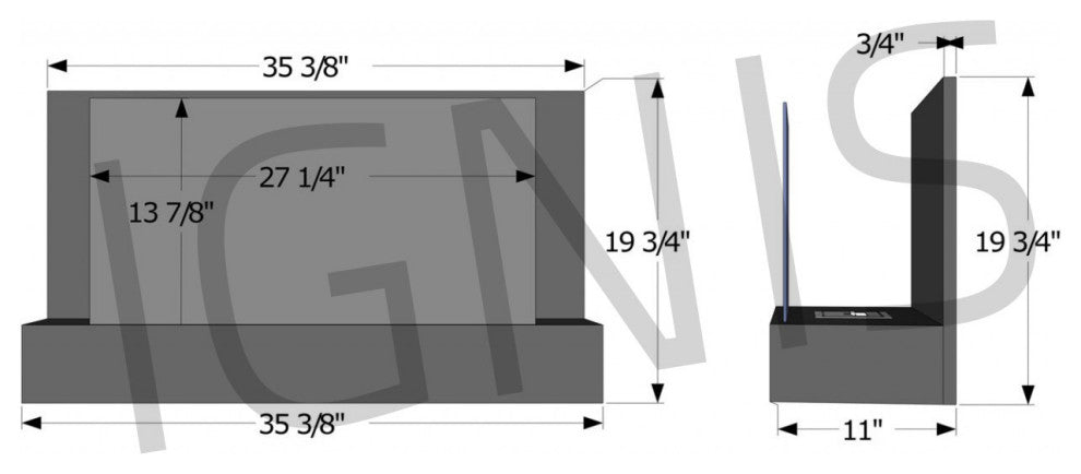 Wall Mounted Ventless Bio Ethanol Fireplace - Ater Stainless Steel | Ignis