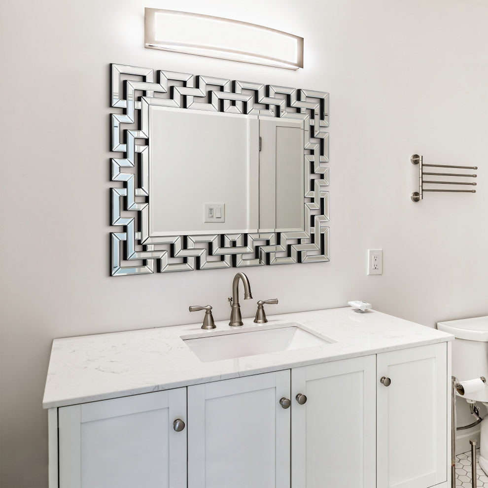 Rectangular Antique Wall Mirror, 0.75" Beveled Center, 40"x 31" Bathroom Mirror