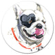 Kiss French Bulldog Illustration, Animal Disc Metal Wall Art, 36"