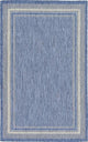 Unique Loom Blue Soft Border Outdoor 5' 0 x 8' 0 Area Rug