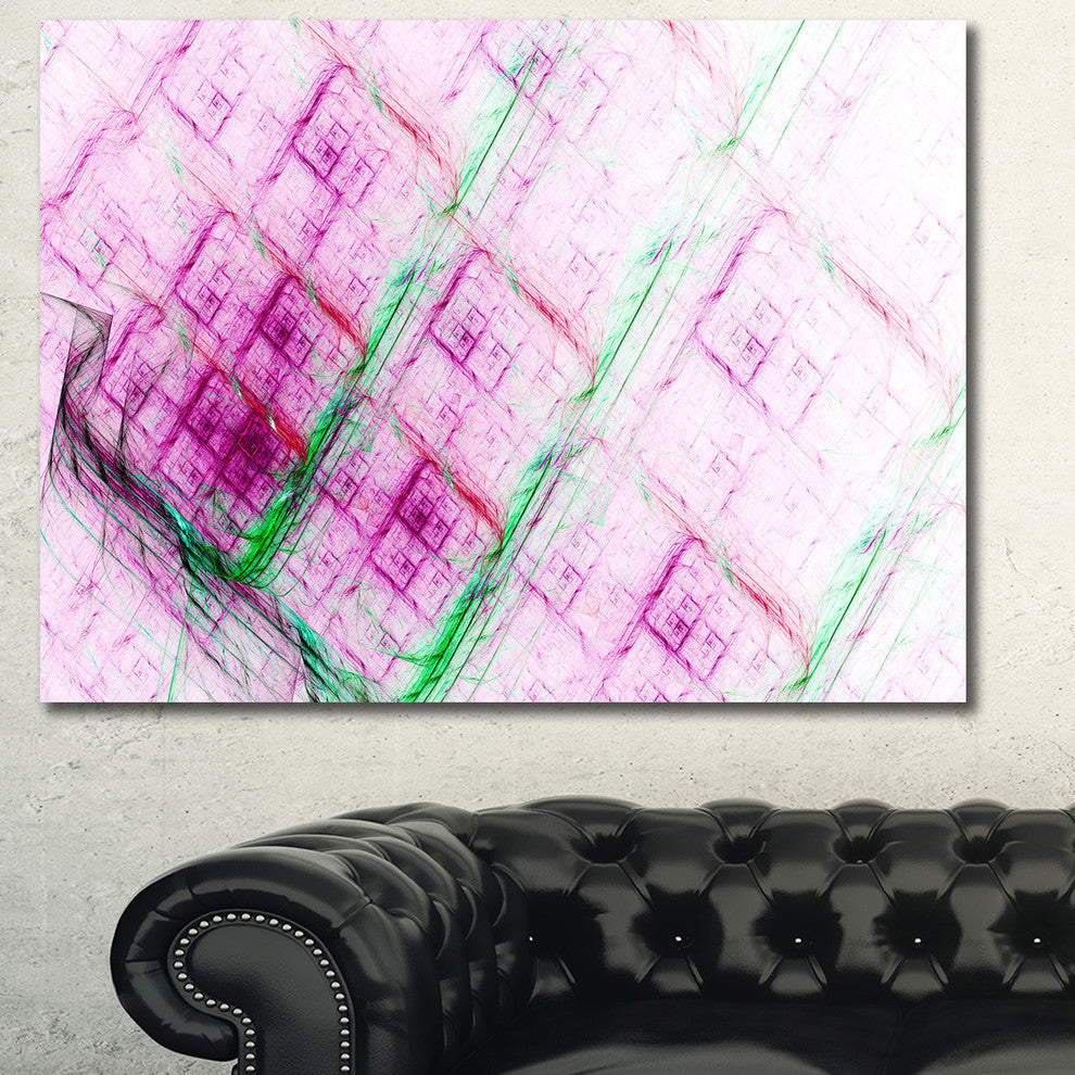 Purple Fractal Grill Pattern, Abstract Art on Canvas, 40x30