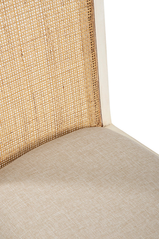 Matheson Mahogany Upholstered Dining Chair, Cream