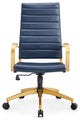 LUXMOD High Back Adjustable Swivel Computer Chair, Gold Blue