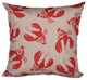 Lobster Fest, Animal Print Pillow, Taupe And Beige, 16"x16"