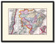 Afghanistan, Persia, Iraq, Iran Map Print On Canvas With Picture Frame 16" X 21"
