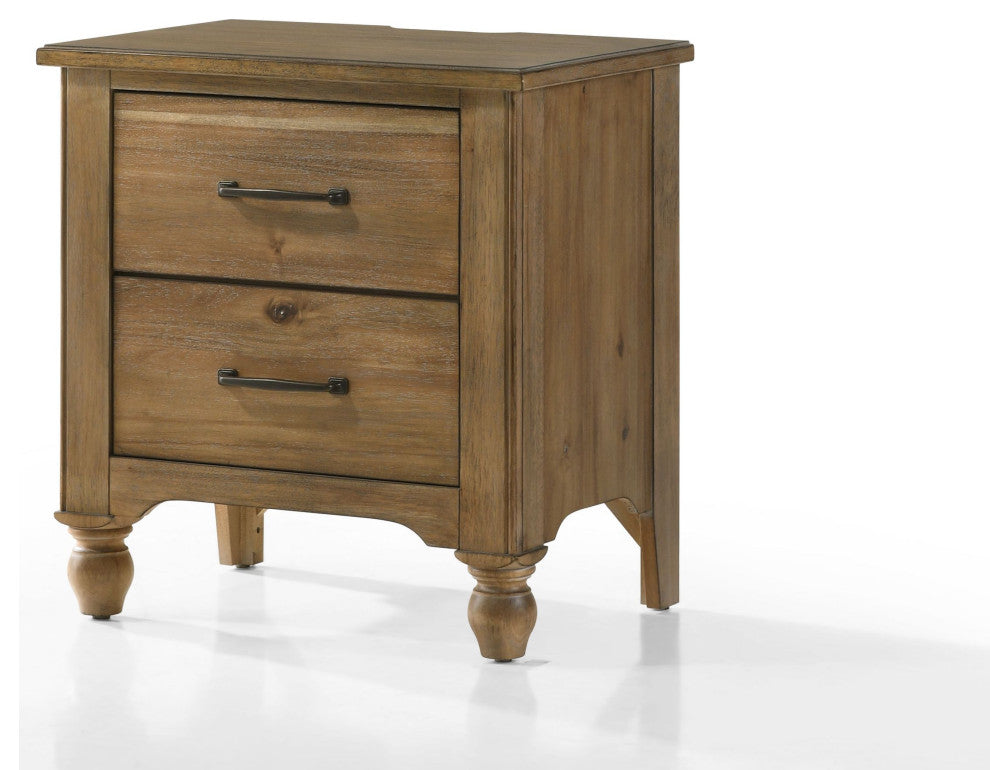 Highland 2-Drawer Wood Nightstand, Sand Dune