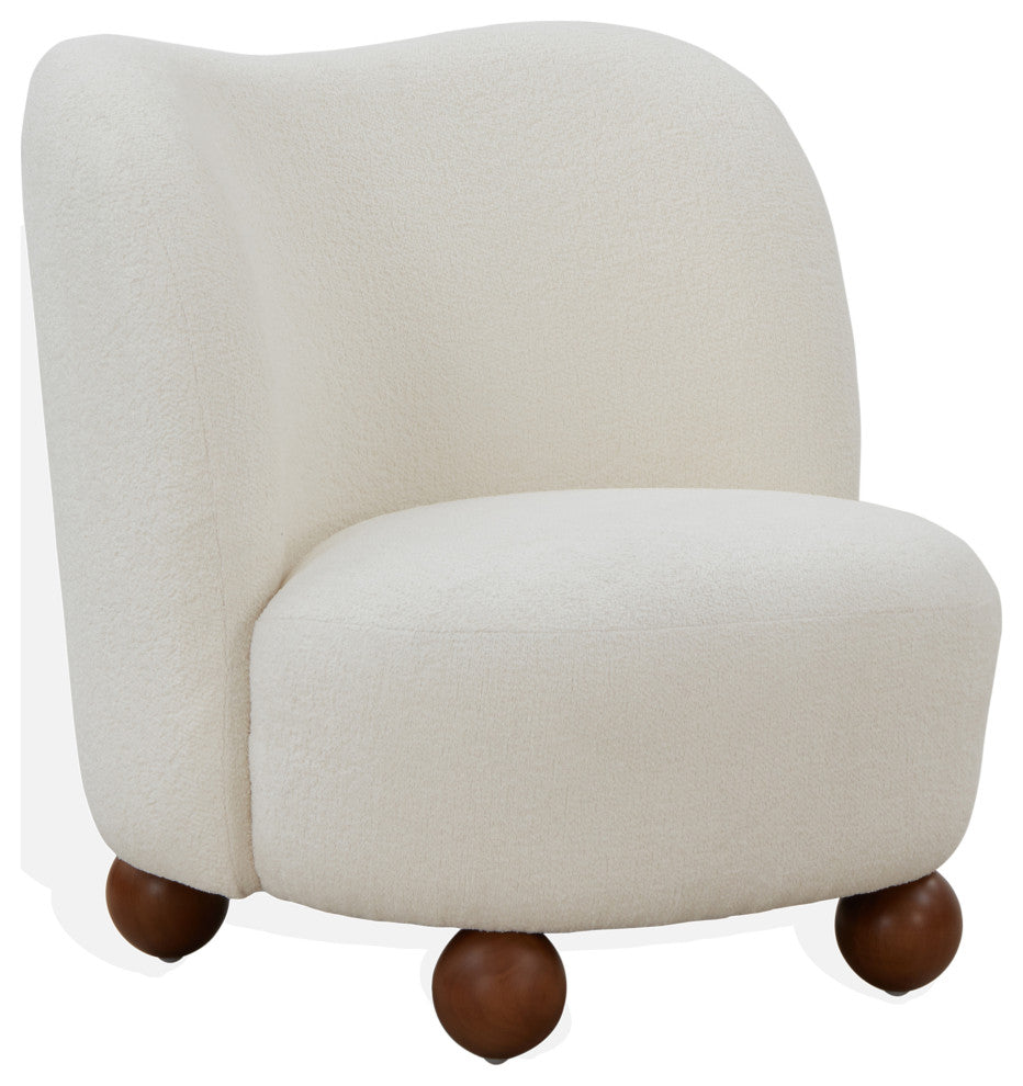 Safavieh Couture Rodolfo Boucle Accent Chair, Ivory/Natural