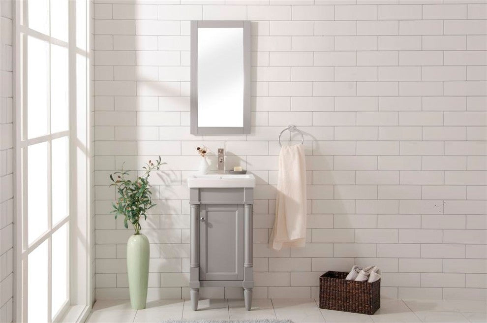 Legion Furniture Evarly Single-Sink Vanity, Gray, 18"