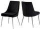 Karina Velvet Dining Chairs, Set of 2, Black, Chrome Base