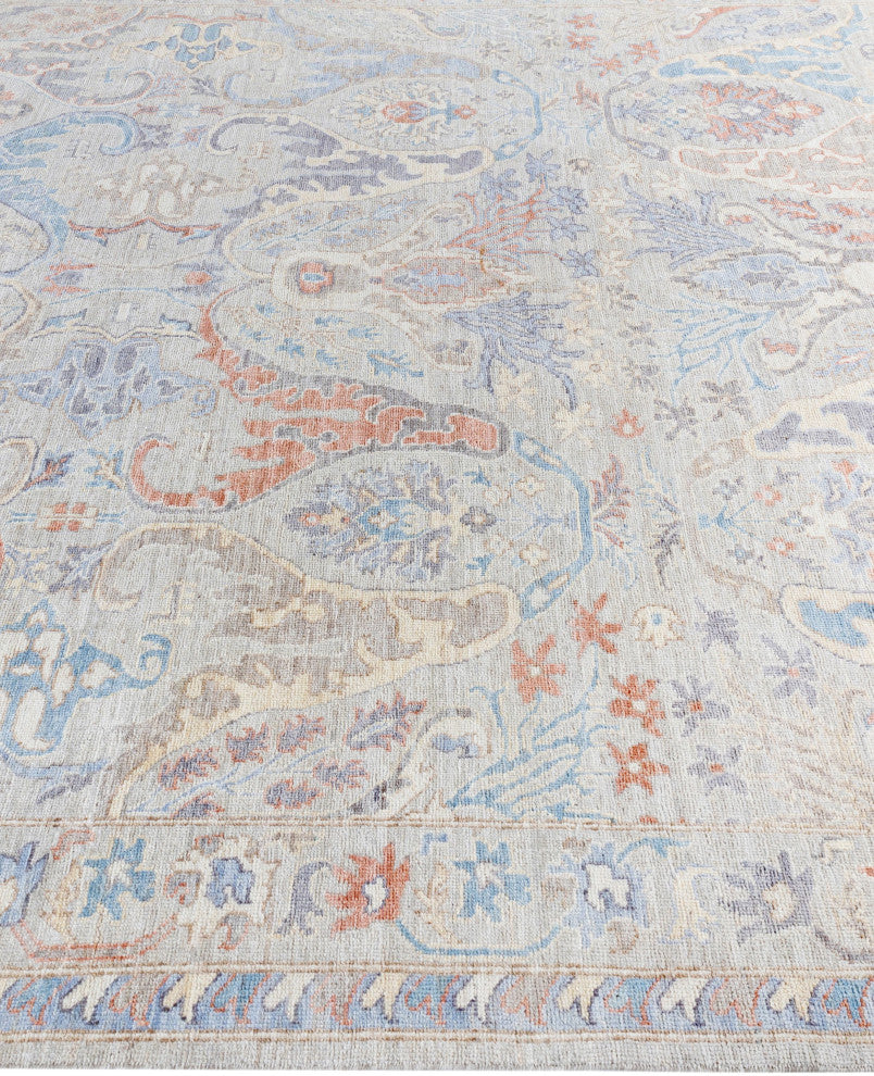 Oushak One-of-a-Kind Hand-Knotted Area Rug Light Gray, 8'1" x 10'0"