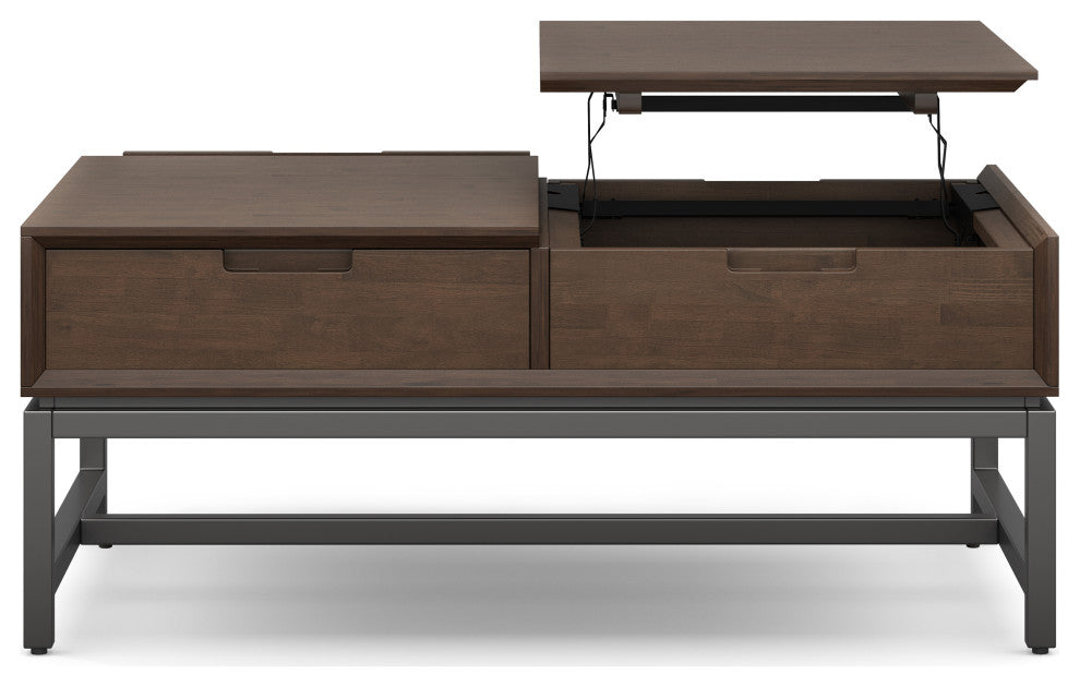 Banting Solid Hardwood Lift Top Coffee Table, Walnut Brown