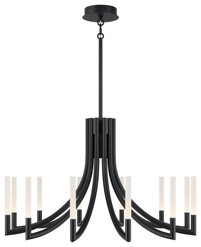 Olette 12L 36" Black Frosted Chandelier