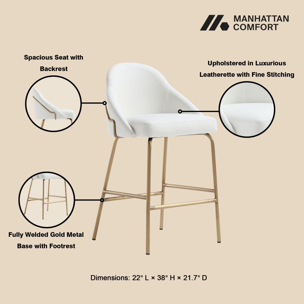 Manhattan Comfort Gracie Counter Stool, Set of 3