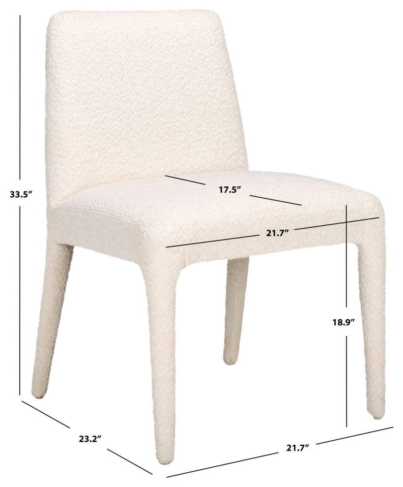 Safavieh Couture Derrick Boucle Dining Chair, Ivory