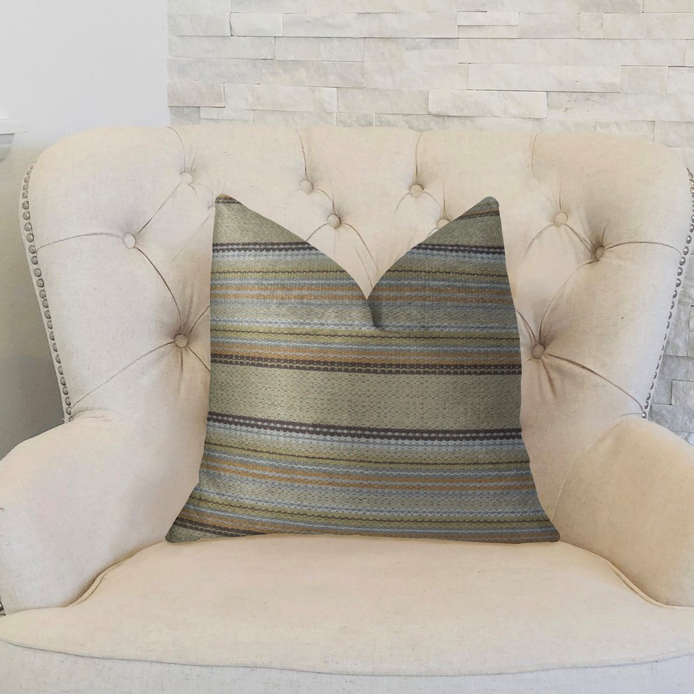 Lexington Park Taupe and Brown Handmade Luxury Pillow, 26"x26"