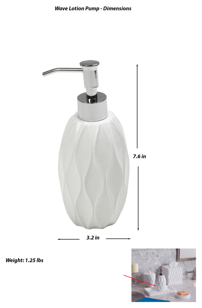 Wave, White, Lotion Pump
