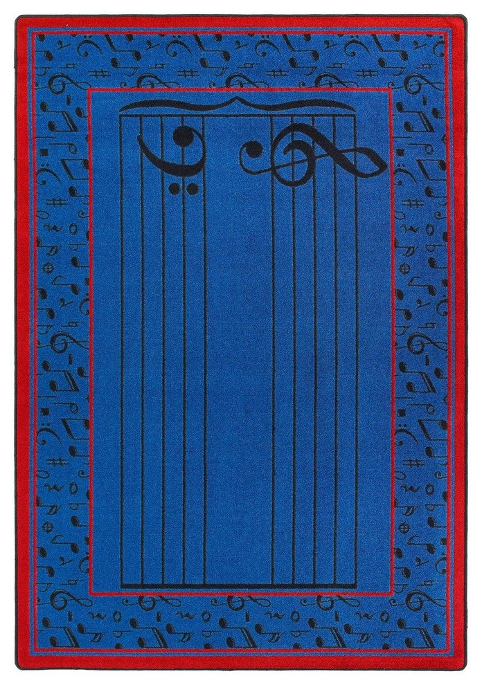 Kid Essentials Rug, Fully Staffed, Blue, 7'8"x10'9"
