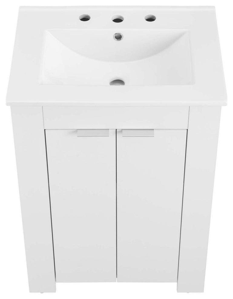 Maybelle 24" Bathroom Vanity, White White
