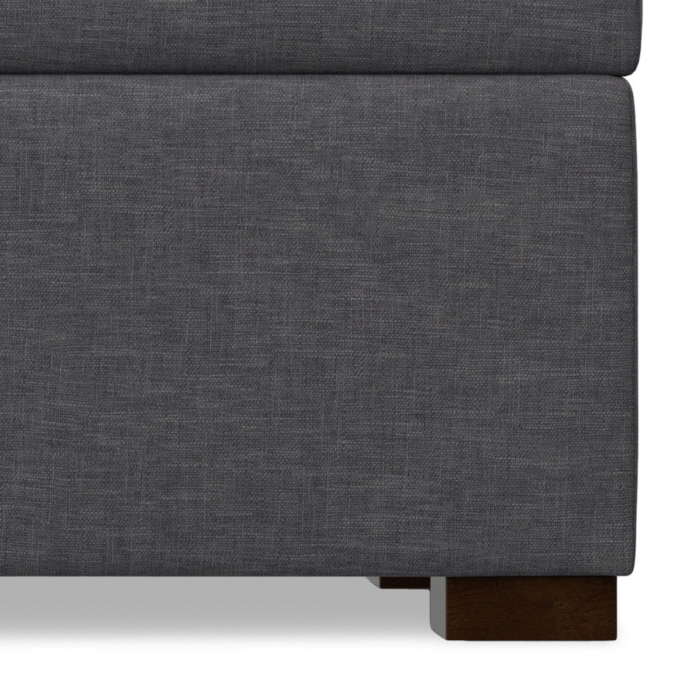 Gabbie Rectangular Storage Ottoman, Slate Grey